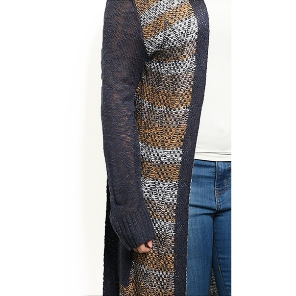 PLUS Knit Maxi Long Belted Duster Sweater Cardigan - Picture 5 of 8